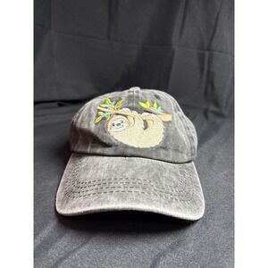 Waldeal Sloth Embroidered Baseball Cap‎ Charcoal Grey Washed Cotton Girl Hat